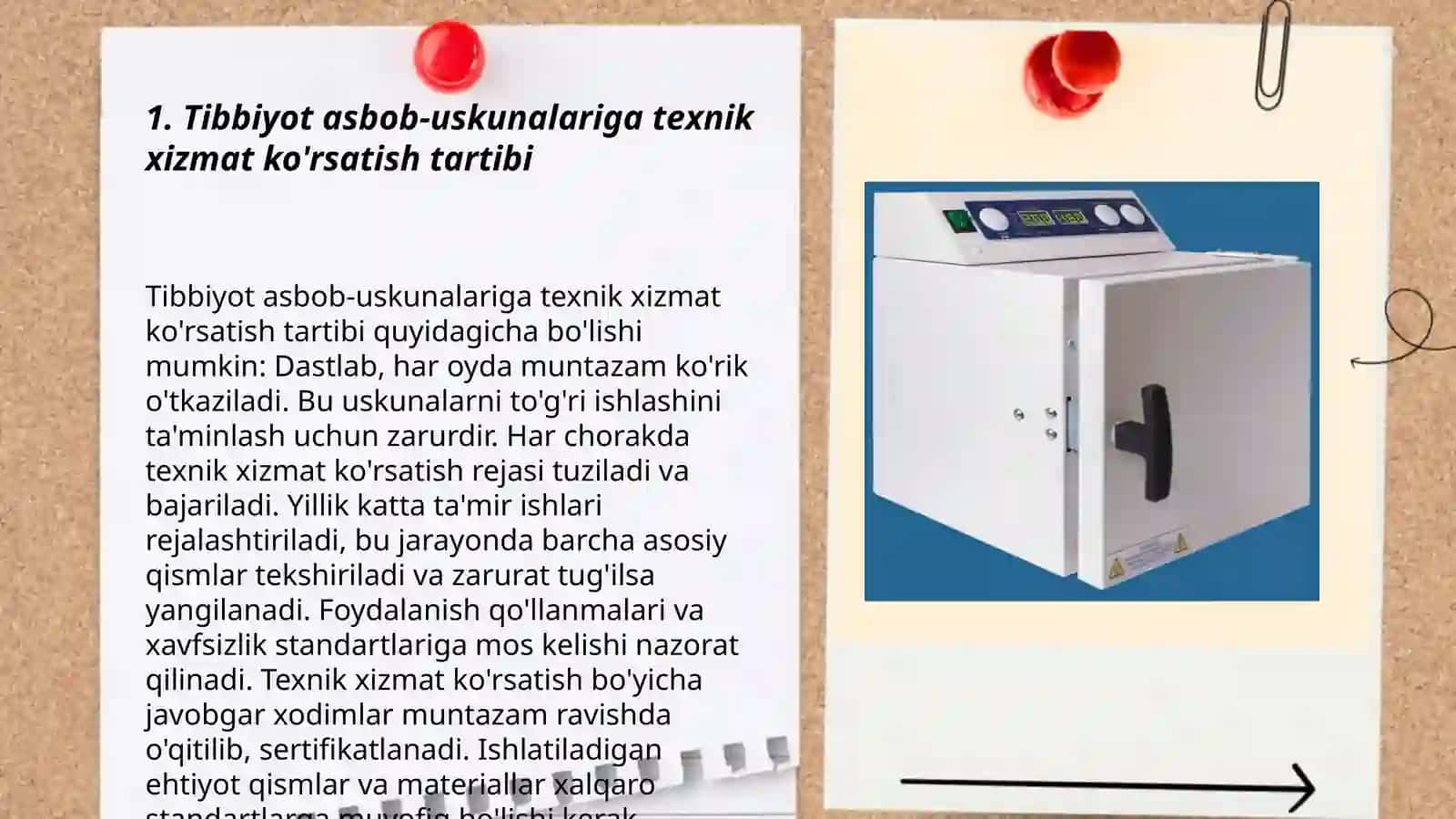 Tibbiyot texnikalariga texnik xizmat ko'rsatish shartlari 3