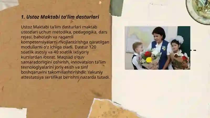 Ustoz Maktabi ta'lim dasturlari 3