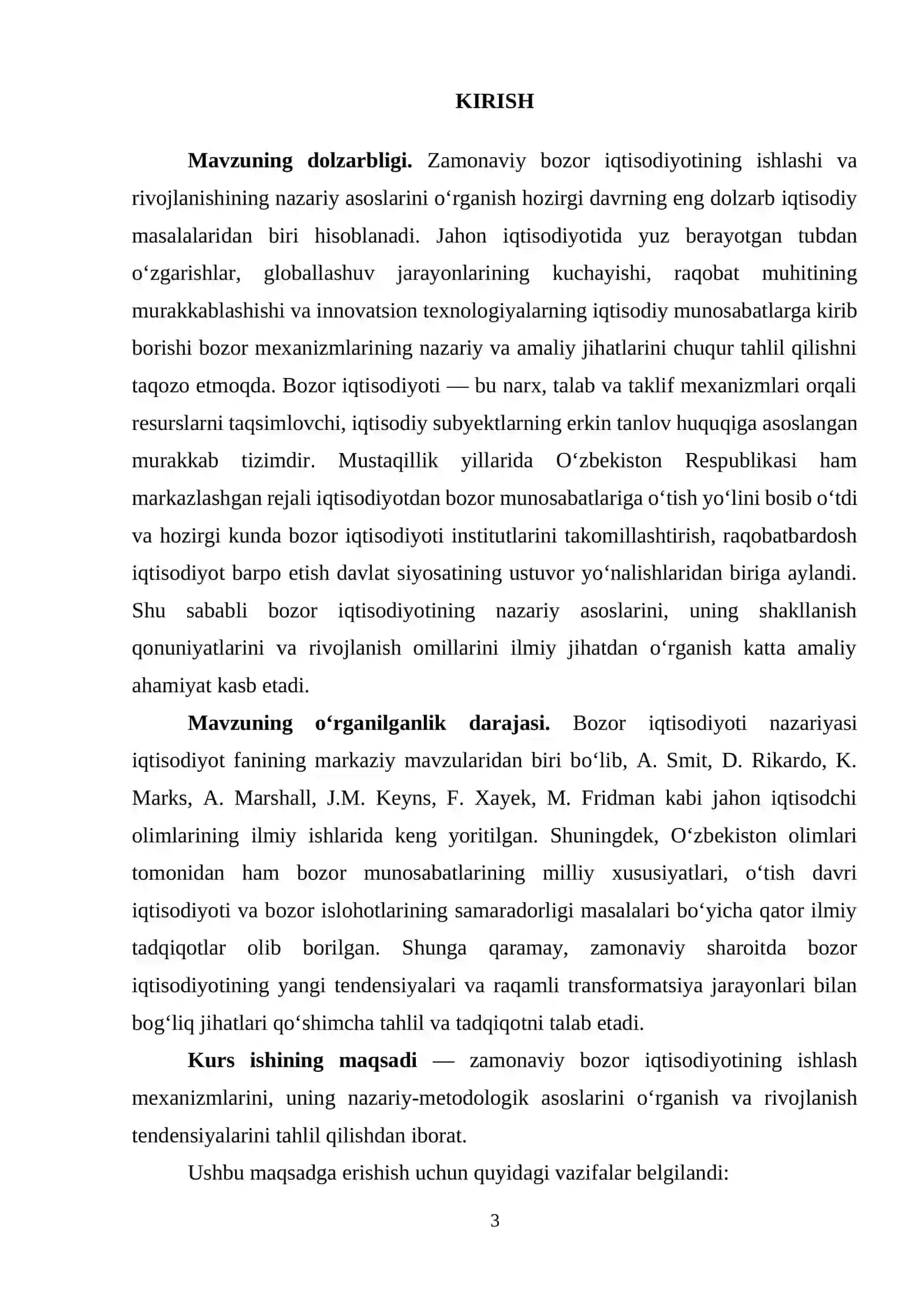 Zamonaviy bozor iqtisodiyotining ishlashi va rivojlanishining nazariy asoslari 3