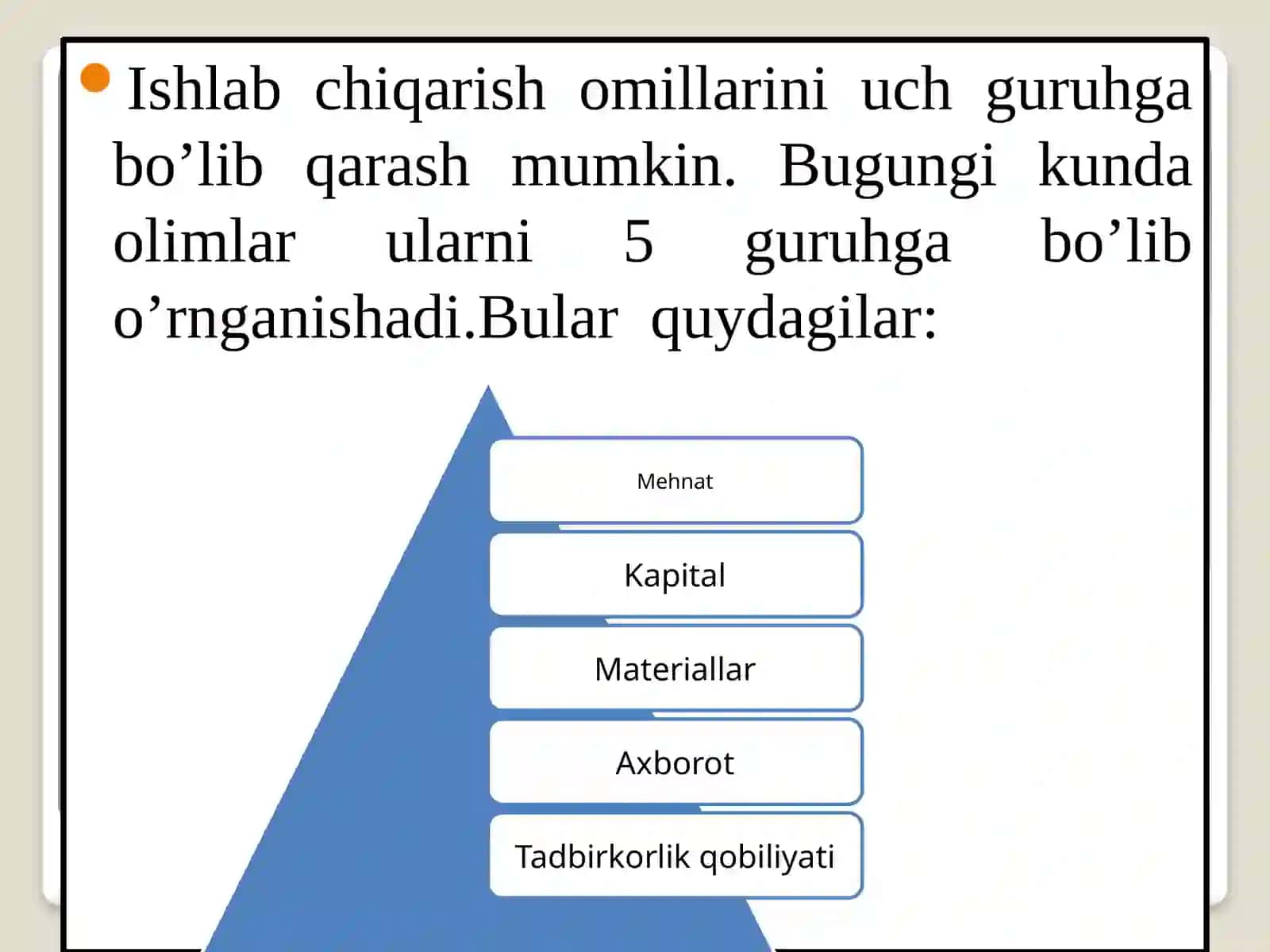 Ishlab chiqarish nazariyasi 3