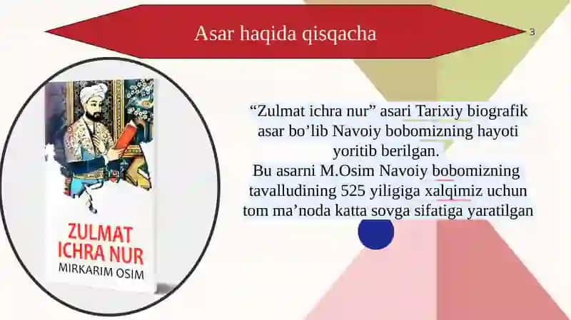 M.Osimning“zulmat ichra nur”asari 3