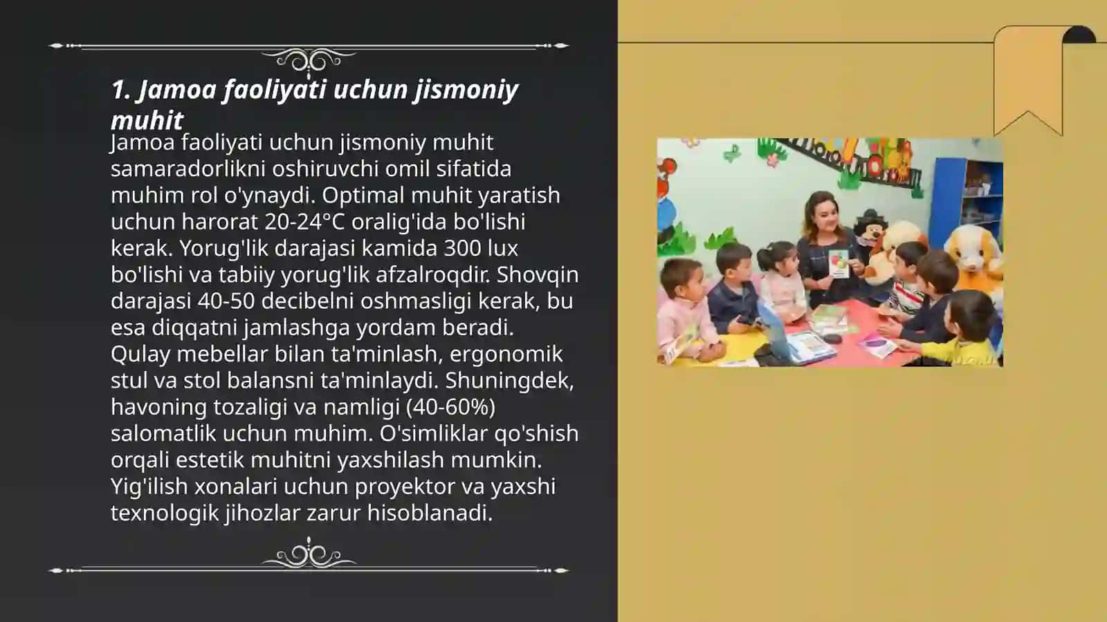 Bolalar jamoasining shakllantirishga yordam beruvchi shar sharoitlar 3