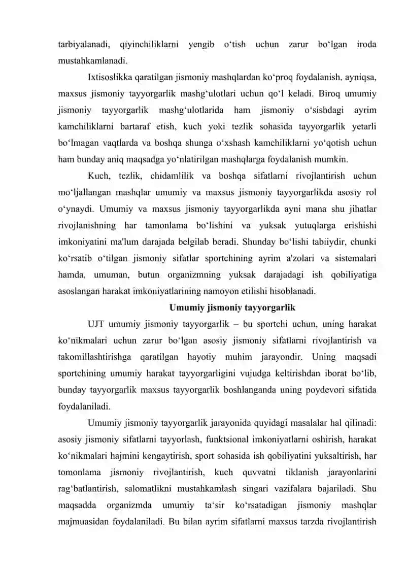 Umumiy va maxsus jismoniy tayyorgarlik 3