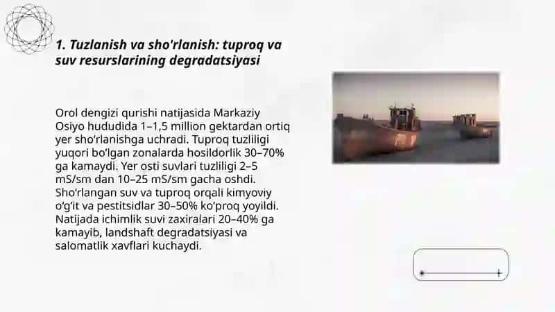 Orol dengizi qurishi oqibatda kelib chiqayotgan ekologik muammolar 3