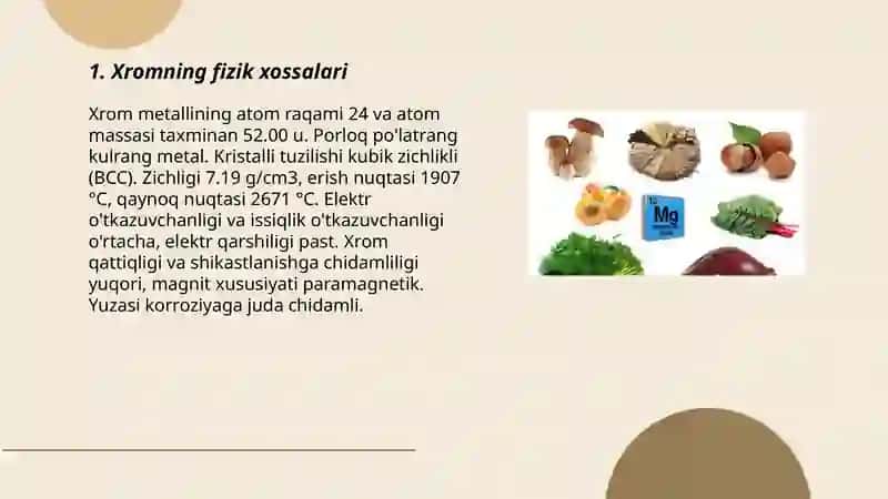 Xrom, Marganes va temirning xosasi 3