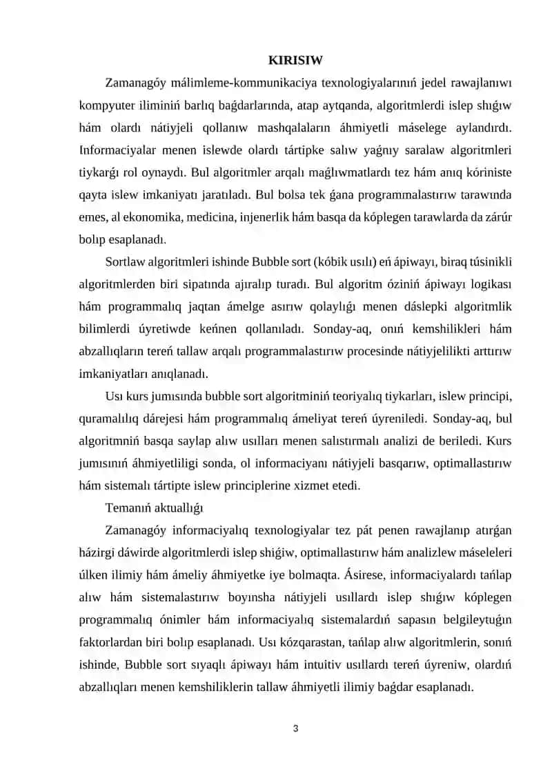 Bubble sort algoritmi 3