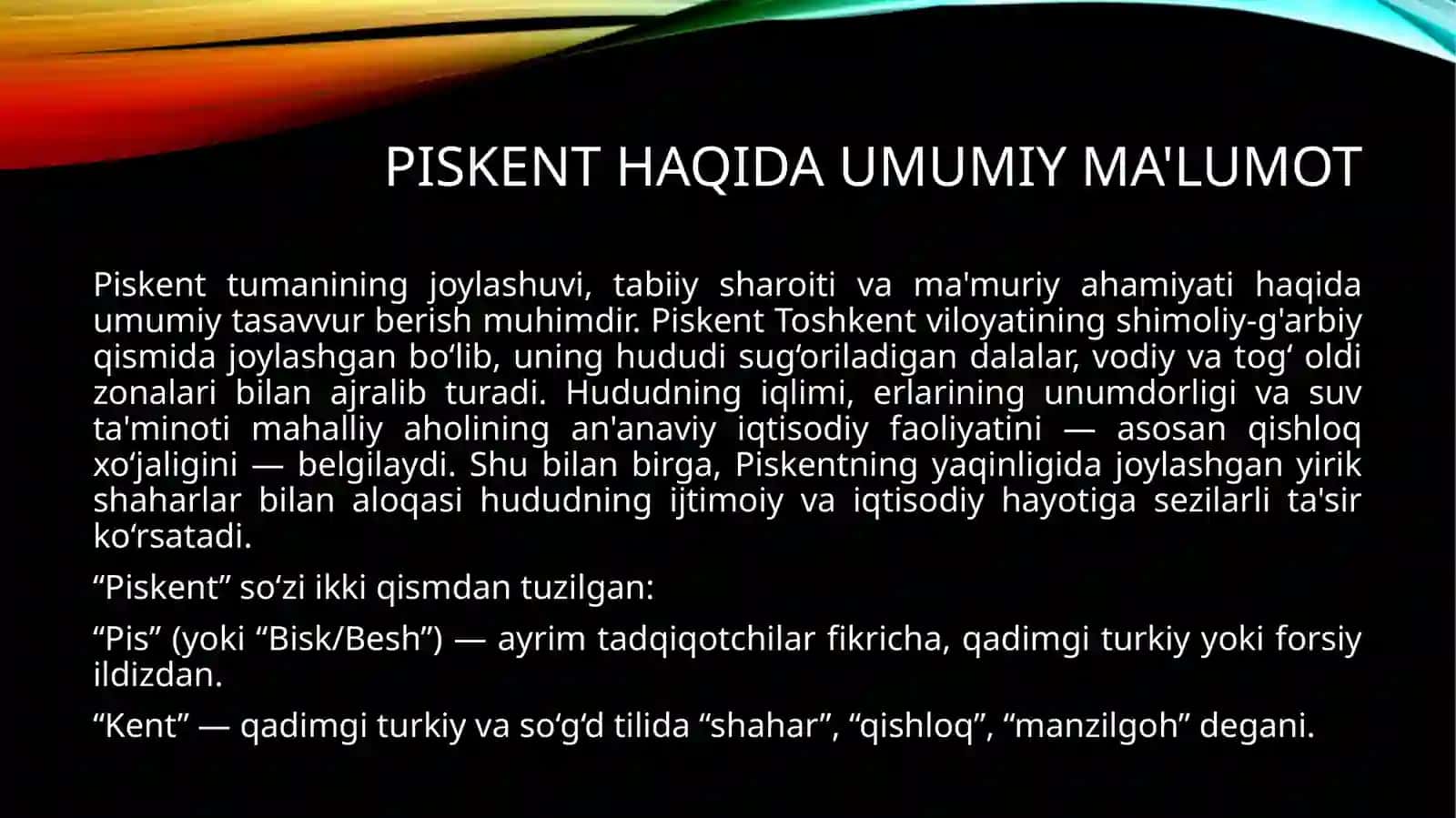 Piskent tarixi, migratsiyasi va ijtimoiy - iqtisodiy xayot. 3