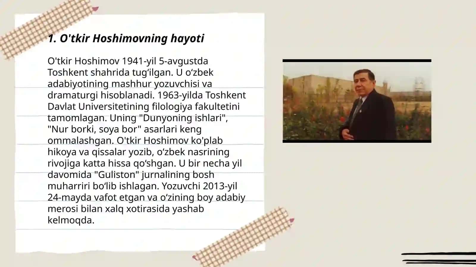 O'tkir Hoshimov “Alla” hikoyasi (hayoti va ijodi ham) 3