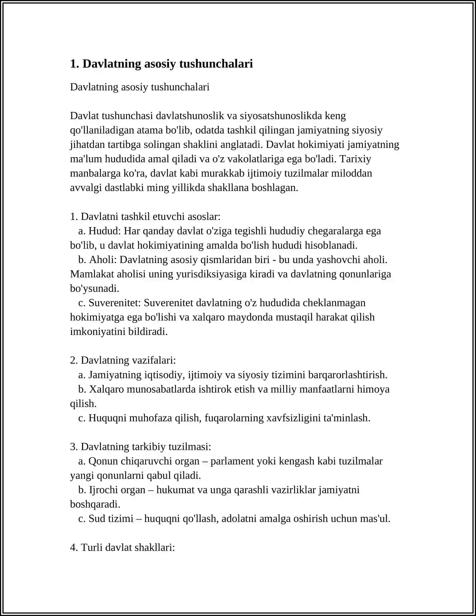 DAVLAT VA HUQUQNING IJTIMOIY FOYDALI QIYMATI DAVLATNING TUZILISH SHAKLI 3