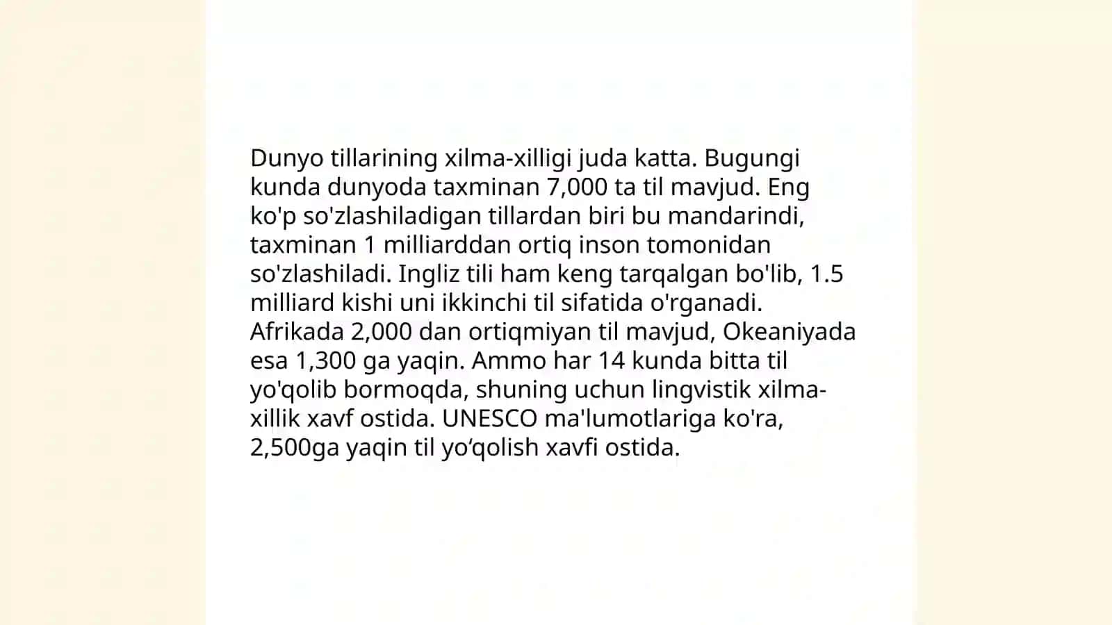 Dunyo tillari xaritasi bilan ishlash 3