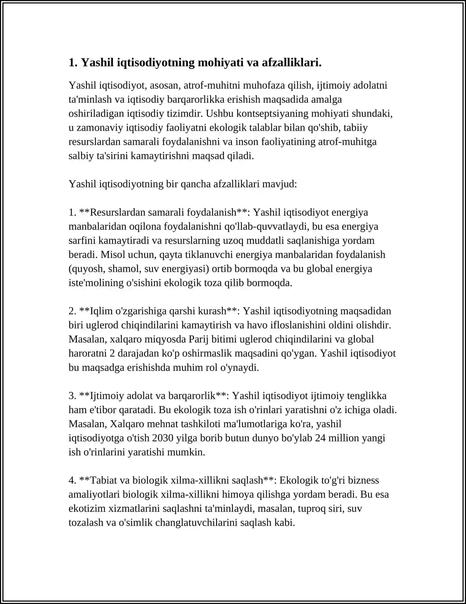 RIVOJLANGAN MAMLAKATLARDA YASHIL IQTISODIYOTGA O`TISH TAJRIBASI 3