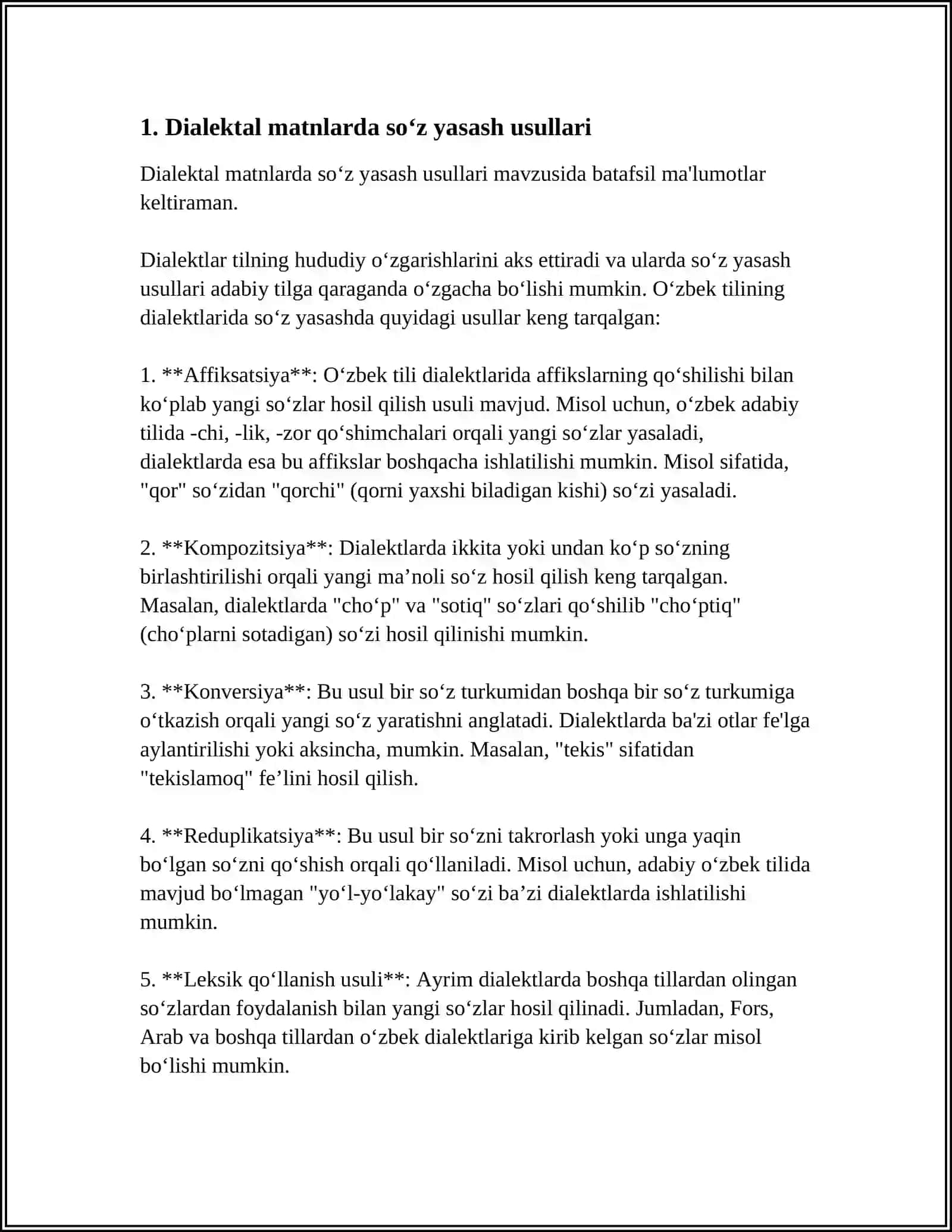 DIALEKTAL MATNLARDA SOʻZ YASALISHI VA SINTAKTIK TAHLIL 3