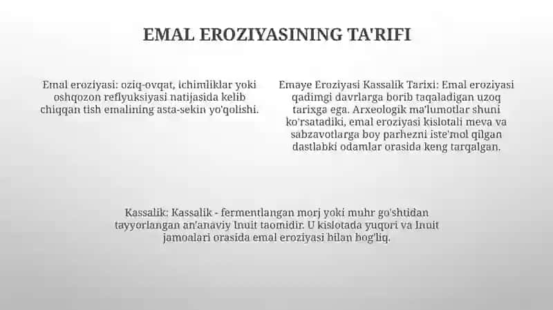 Emal Eroziyasi Kassalik Tarixi 3