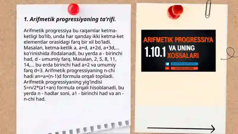 Arifmetik progressiya 3