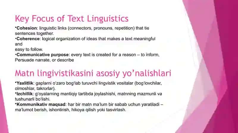 Matnlingvistikasi (Text Linguistics) 3