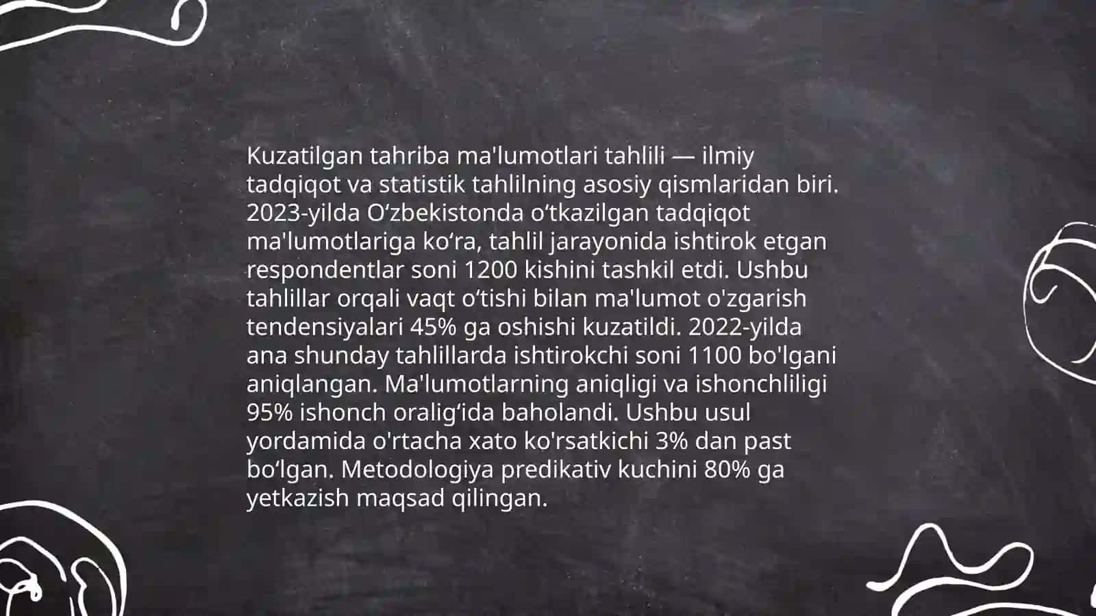 Kuzatilgan tahriba ma'lumotlari tahlili 3