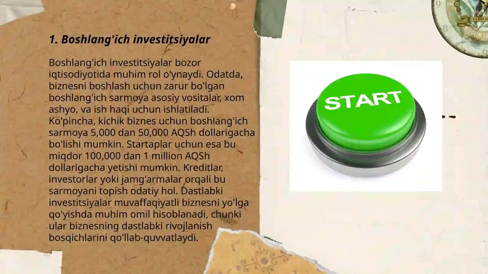 Boshlang'ich investitsiyalar 3