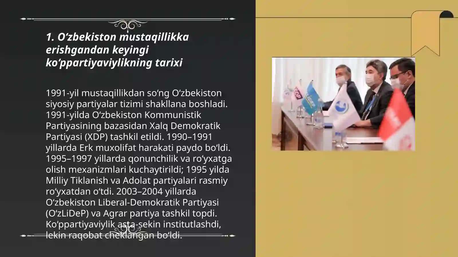 O‘zbekistonda ko‘ppartiyaviylik tizimining shakllanishi va uning ahamiyati 3
