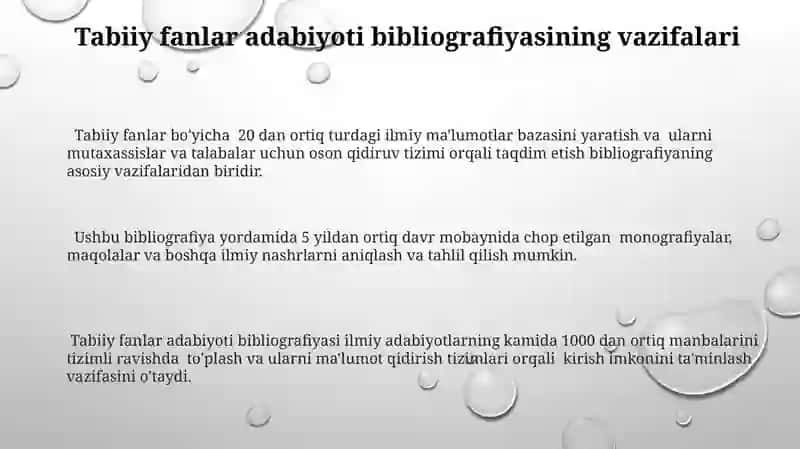 Tabiiy fanlar adabiyoti bibliografiyasi 3