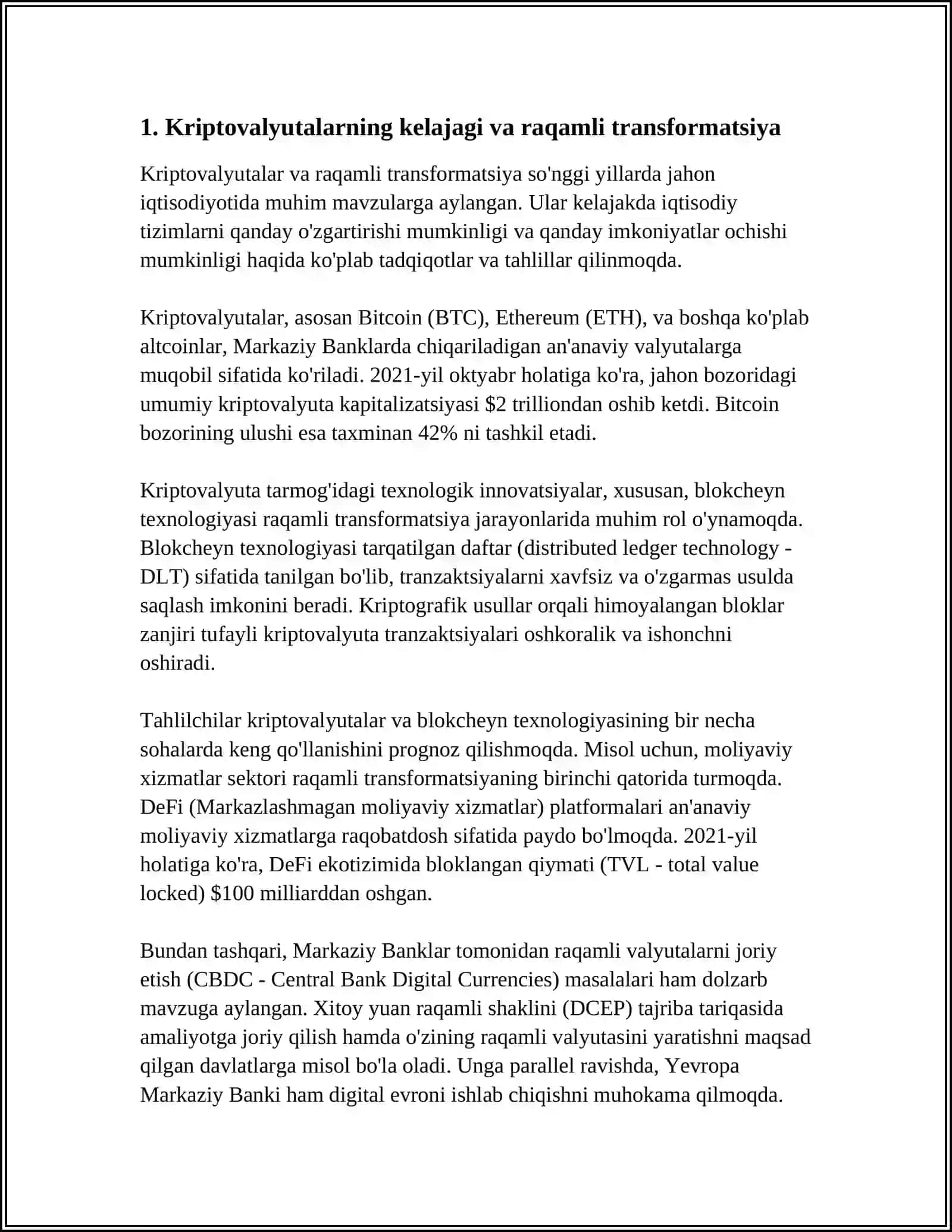 KRIPTOVALYUTALARNING KELAJAGI VA IQTISODIY AHAMIYATI 3
