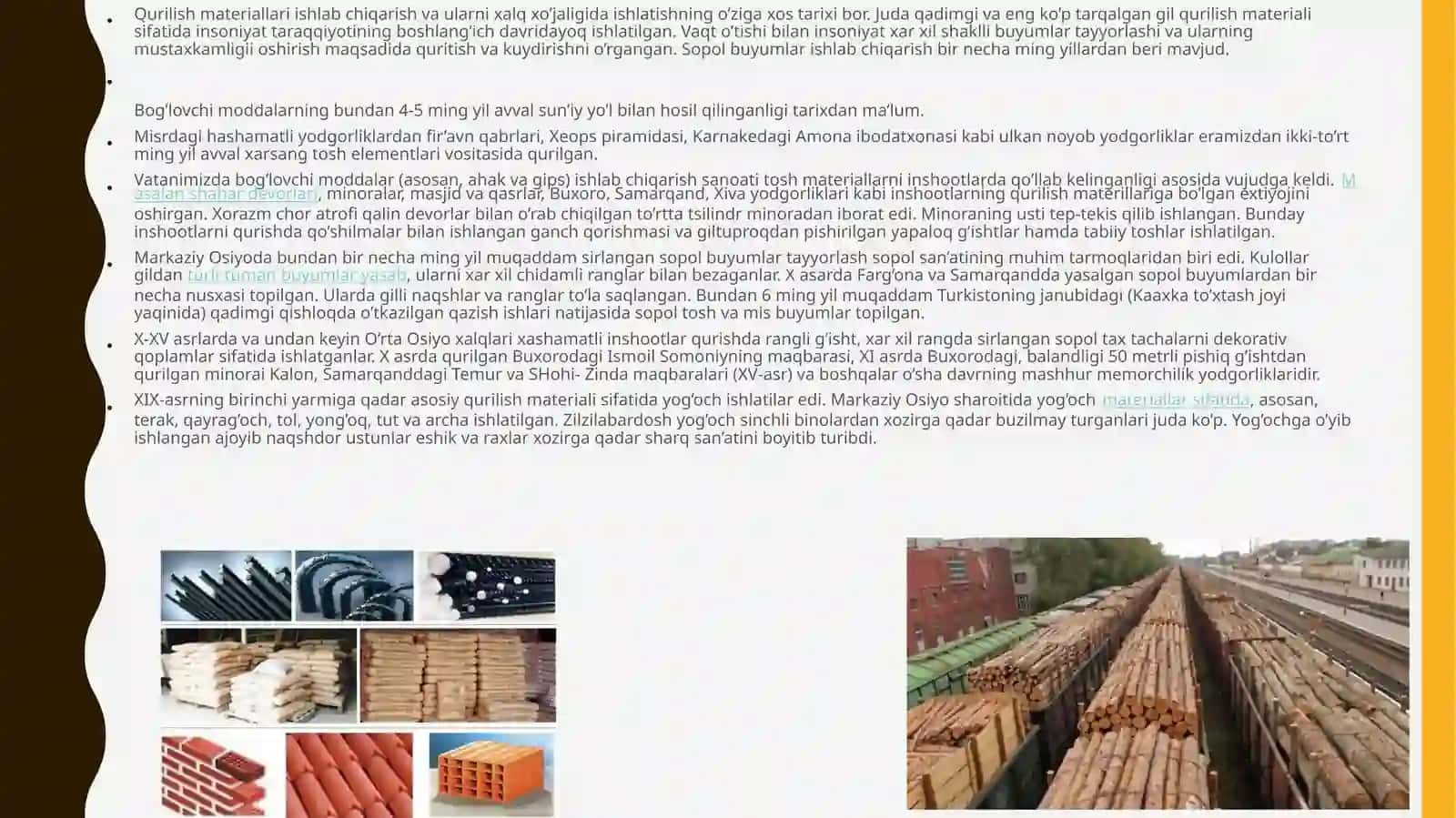 Qurilish materiallari tasniflanishi va ishlab chiqarish innovatsion texnologiyasi 3