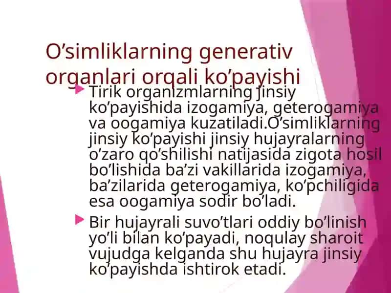 O’simliklarning generativ organlari filogenezi 3