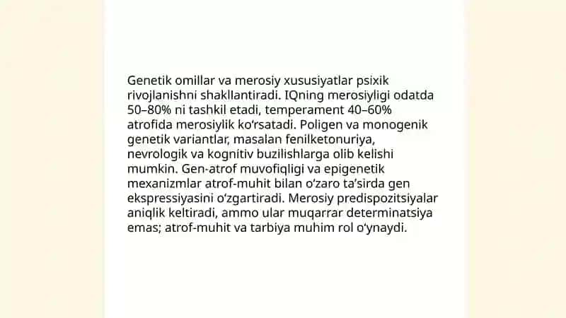 Psixik rivojlanishning biologik va ijtimoiy omillari 3