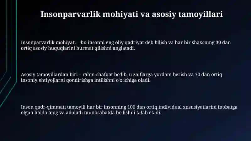 Insonparvarlik G'oyalari 3