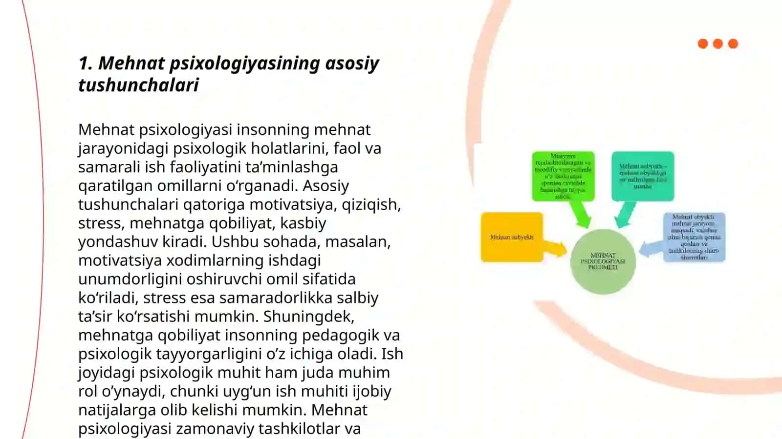 Mehnat pisihalogiyasi predmeti mavzusi 3