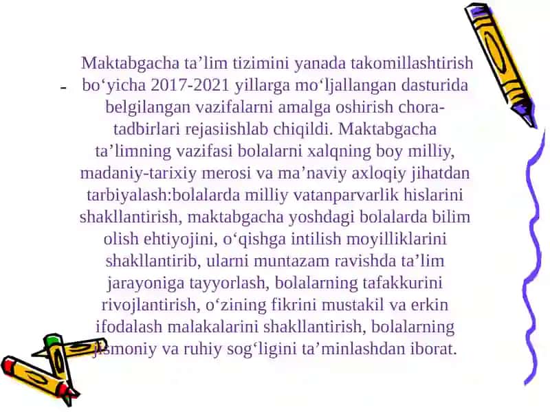 Maktabgacha ta'lim tashkilotida sahnalashtirish faoliyatining asosiy maqsadi 3