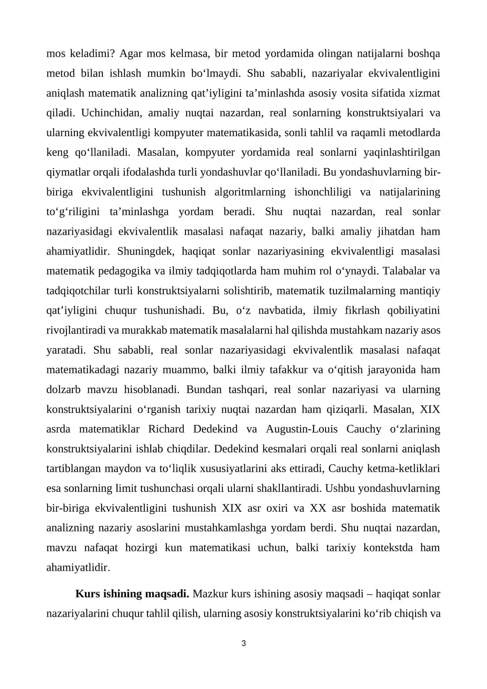 Haqiqiy sonlar nazariyasi tushunchasi. 3