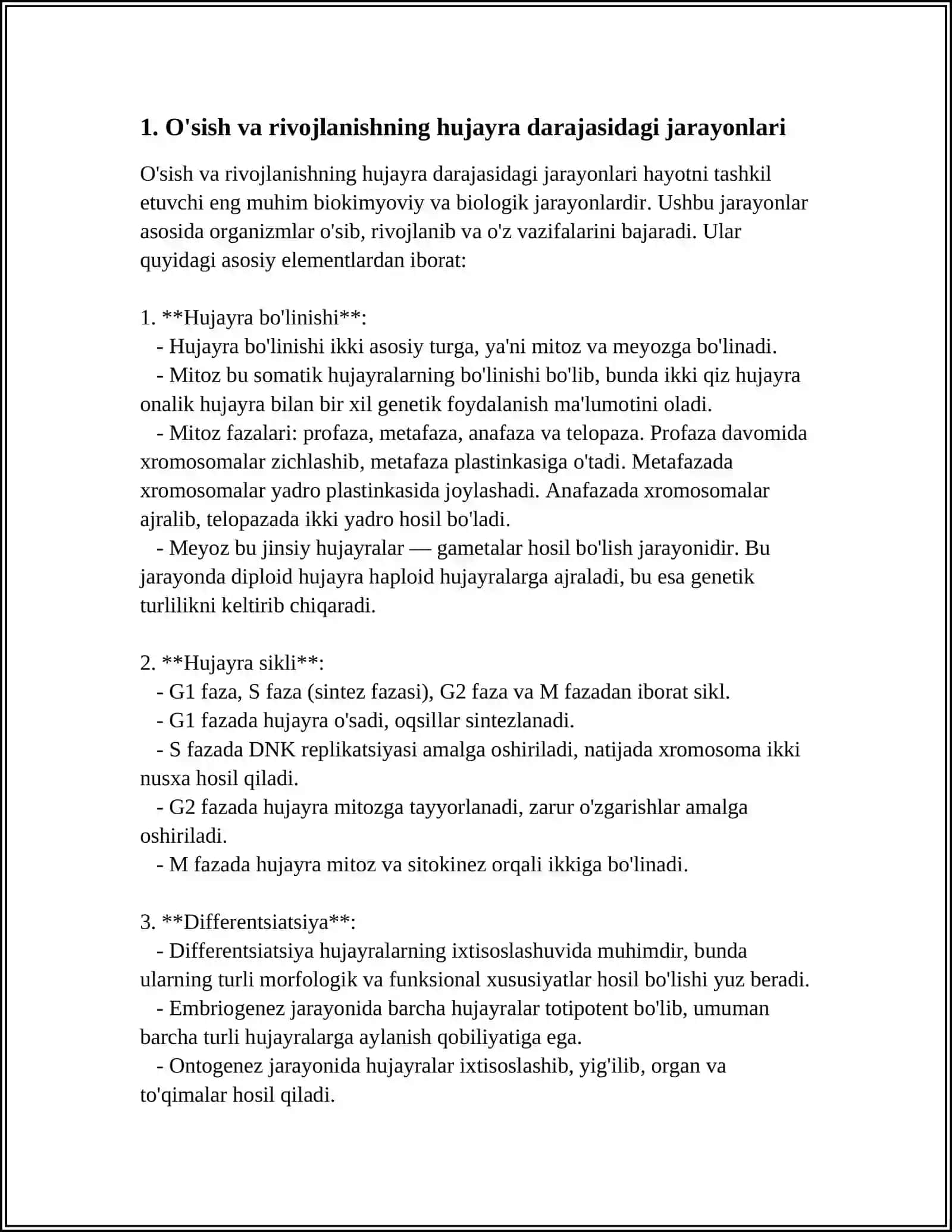 O'SISH VA RIVOJLANISH GETOXRONIYASINI JADVAL VA SXEMALAR TARZIDA O'RGANIB CHIQISH 3