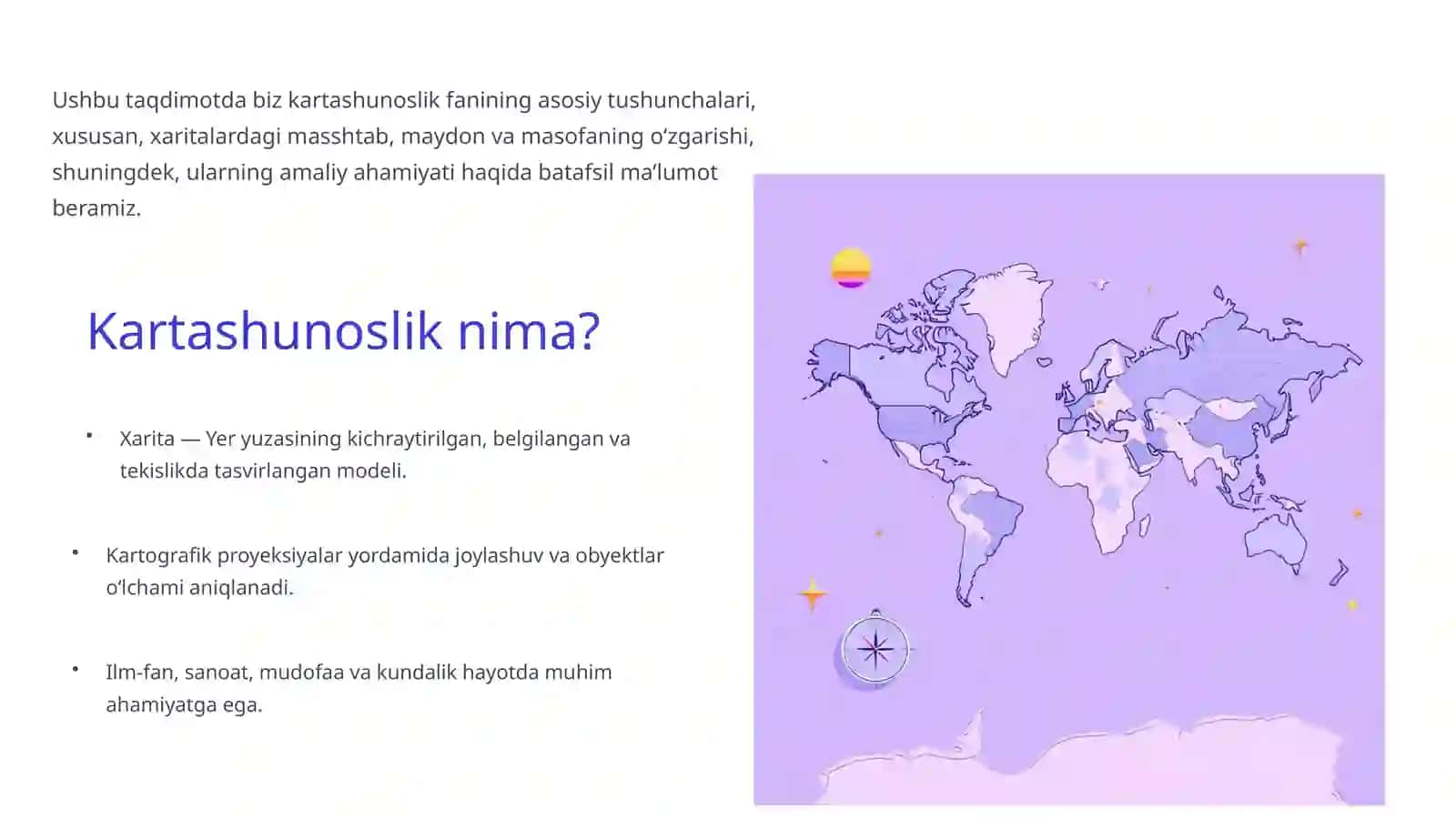 Kartada masshtab, maydon va masofaning o‘zgarishi 3