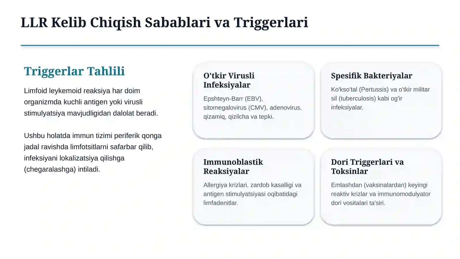Limfoid tip leykemoid reaksiya — etiologiya, patogenez, klinika, diagnostika va davolash prinsiplari 3