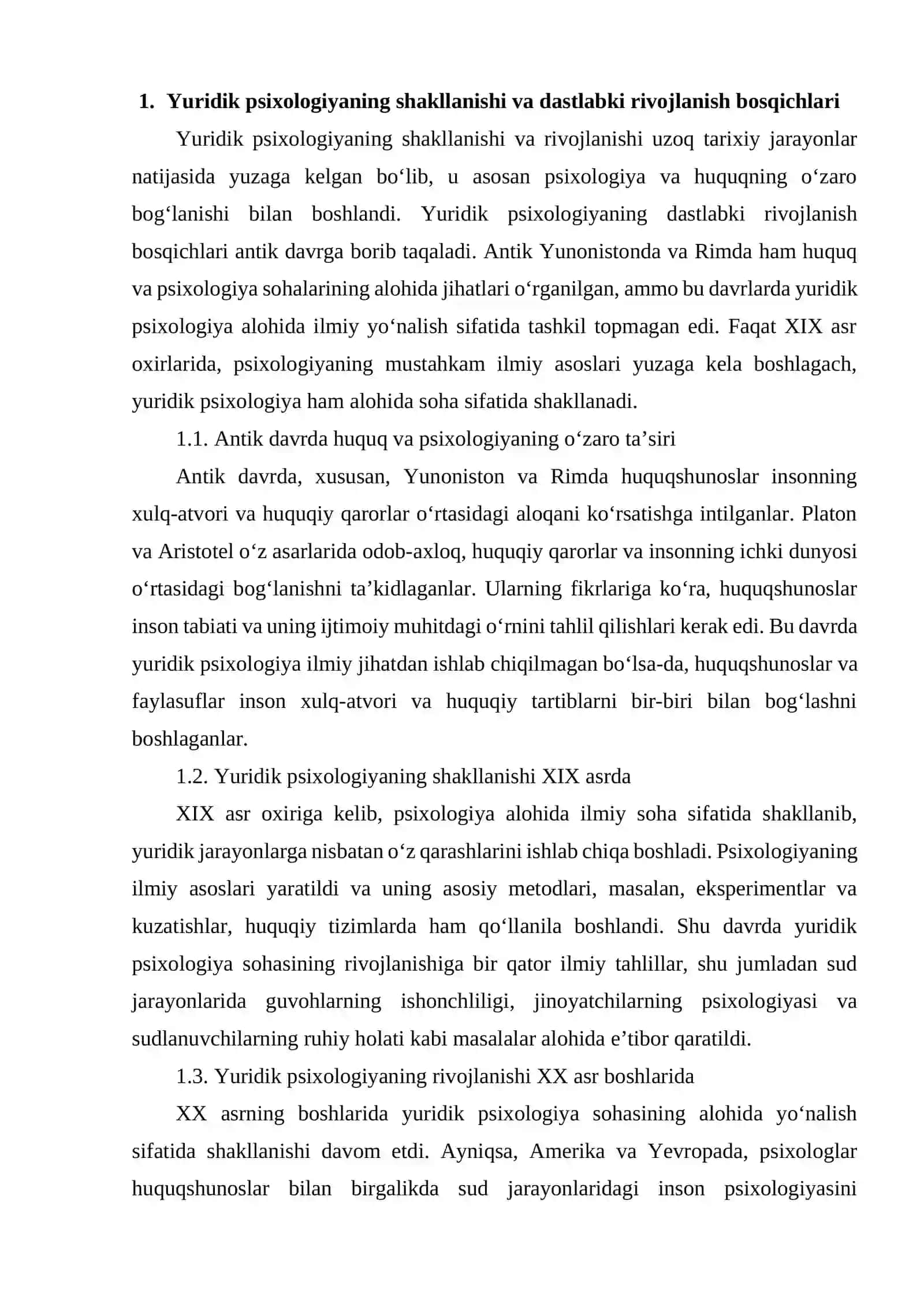 Yuridik psixologiyaning tarixiy rivojlanishi 3