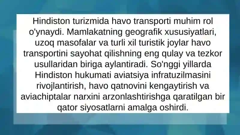 Termiz Davlat Universitetining Iqtisodiyot va Turizm Fakulteti Turizm Faoliyati Turlariyoʻnalishi Talabasi Toshmurodov Jahongirning Hindiston Davlati Turizmida Transport Turlari Mavzusi 3
