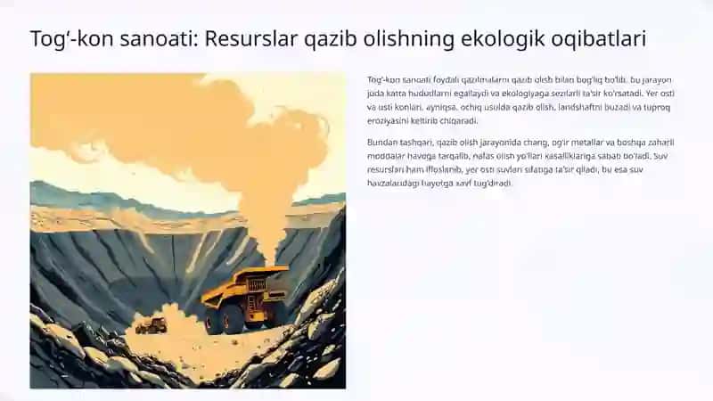 Tog’-kon, Kimyo, Metallurgiya Sanoati va Atrof-muhit Muhofazasi 3