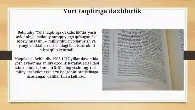 Behbudiyning “Yoshlarga murojaat” va “Muhtaram Yoshlarga Murojaat” maqolalarini tahlil etish 3
