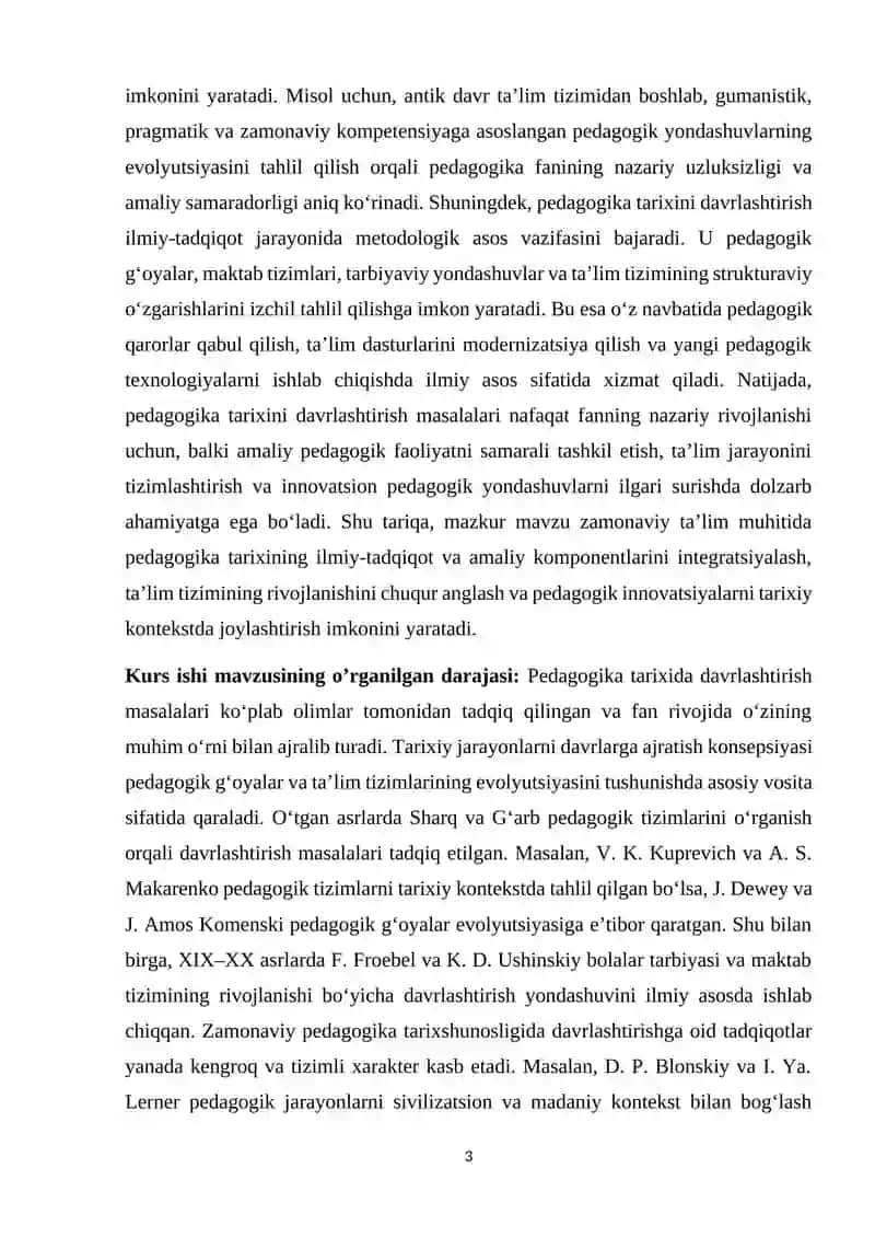 Pedagogika tarixida davrlashtirish masalalari 3