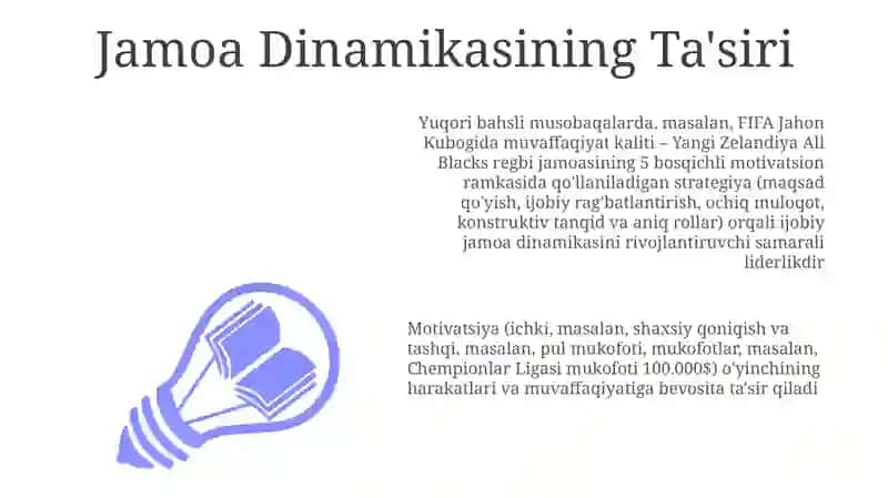 Jamoa Dinamikasining Ta'siri 3