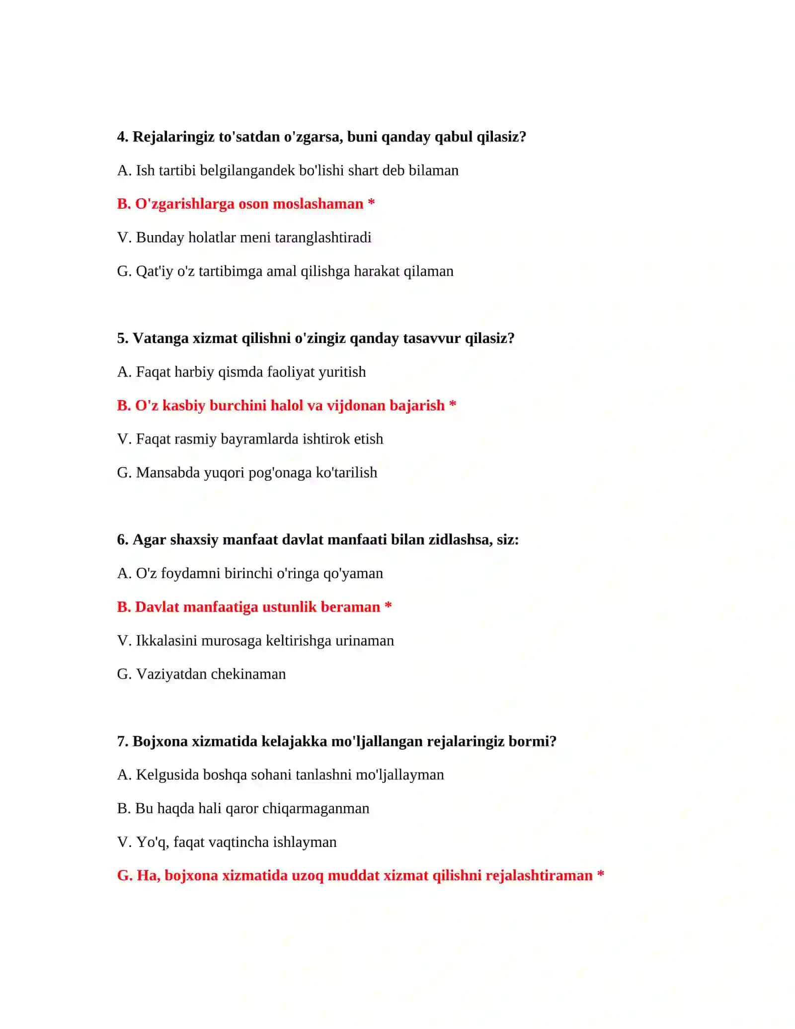 Bojxona ishga kirish uchun kerakli savollar 3