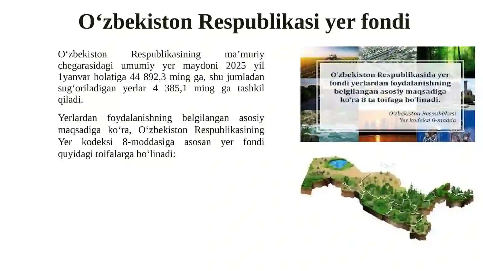 FARG‘ONA VILOYATI UCHKO‘PRIK TUMANI YER FONDINI O‘RGANISH VA TAHLIL QILISH 3