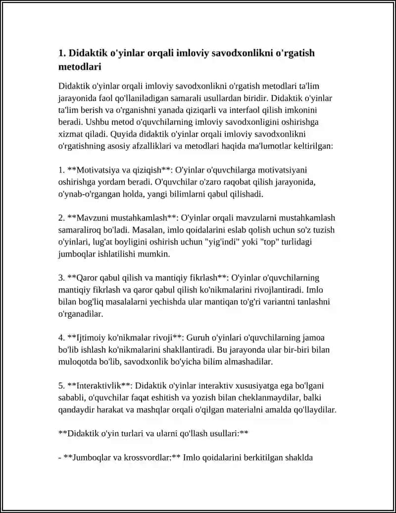 BOSHLANĞICH TA'LIMDA IMLOVIY SAVODXONLIK BUYICHA TURLI DIDAKTIK UYINLARDAN FOYDALANISH 3