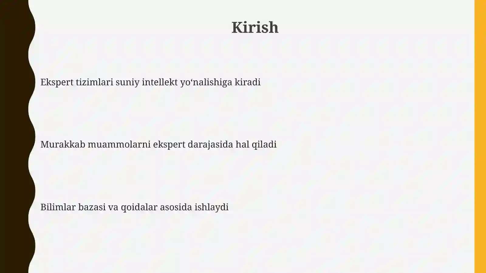 Ekspert tizimlari (ET) 3