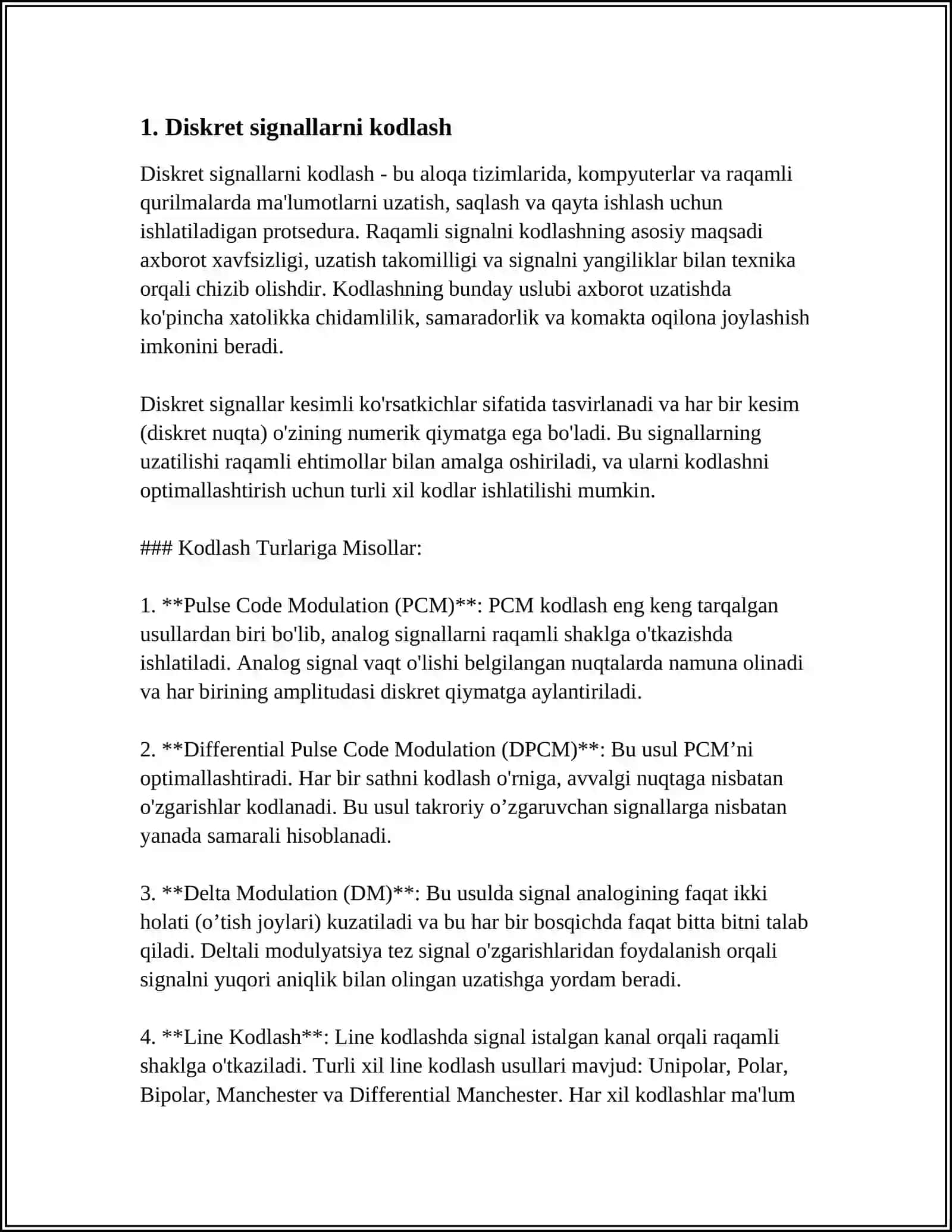 SIGNALLARNING DISKRET MODELLARI 3