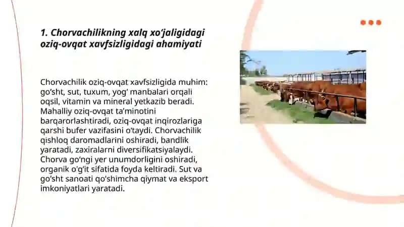 Chorvachilikni xalq xoʻjaligidagi ahamiyati 3