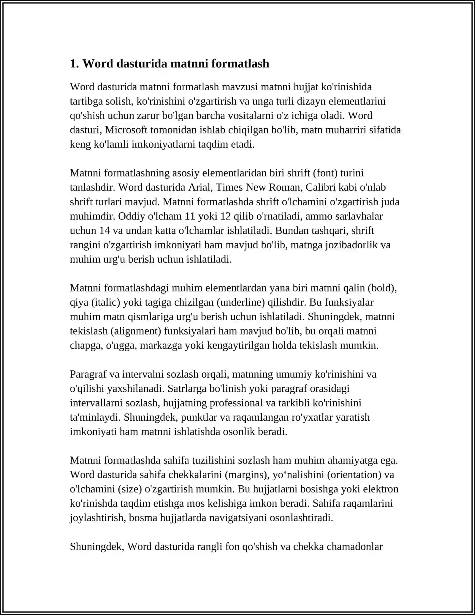 MS WORD DASTURIDA TA'LIM RESURSLARNI YARATISH 3