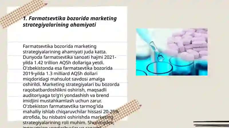 Farmatsevtika bozorida marketing tizimini tatbiq etish 3