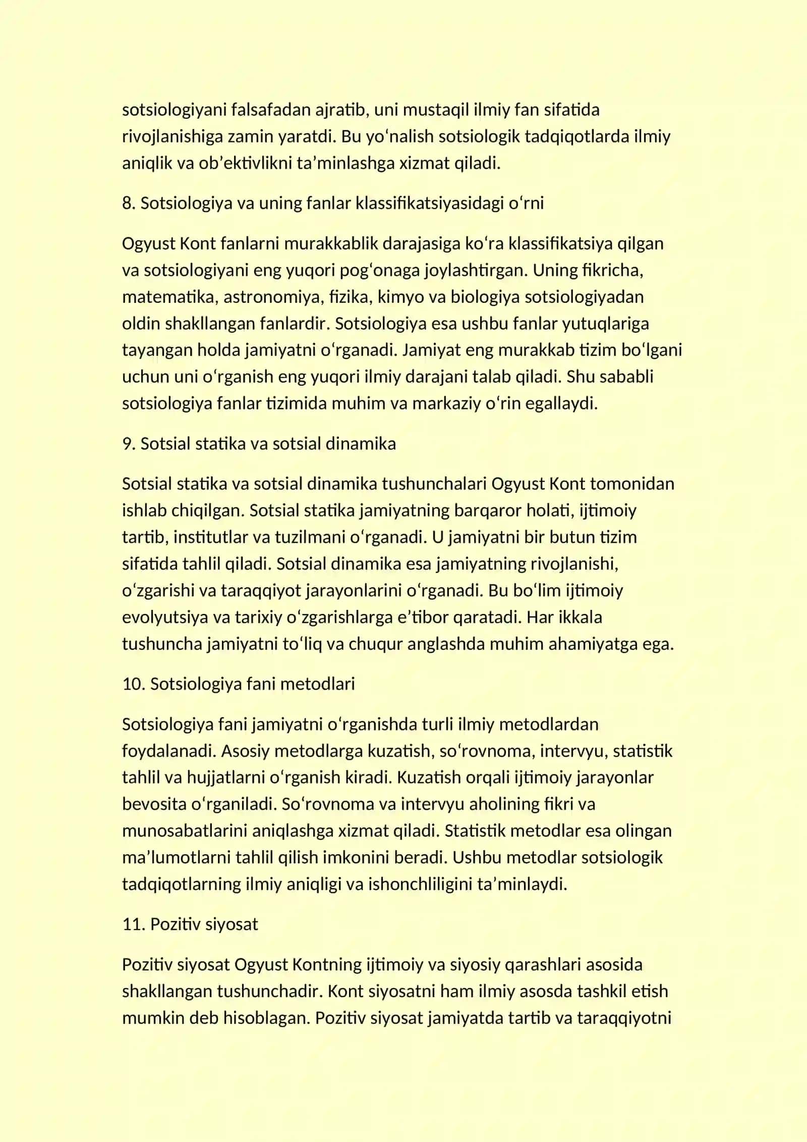 Sotsiologiya tarixi fani predmeti tushunchasi 3