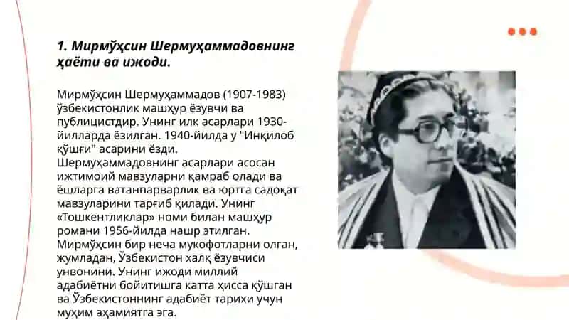 Мирмўҳсин Шермуҳаммадовнинг ҳаёти ва ижоди 3